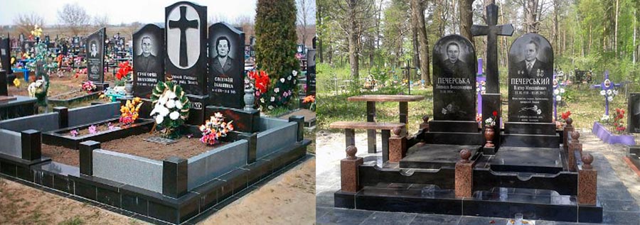 Памятник на могилу из серого гранита Памятник на могилу